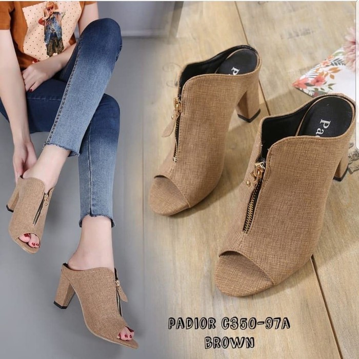 Viditi [2 Warna] Viditi 988-1 Sepatu Import Wanita High Heels FN219 High Heels Ml16 Brown - Cokela
