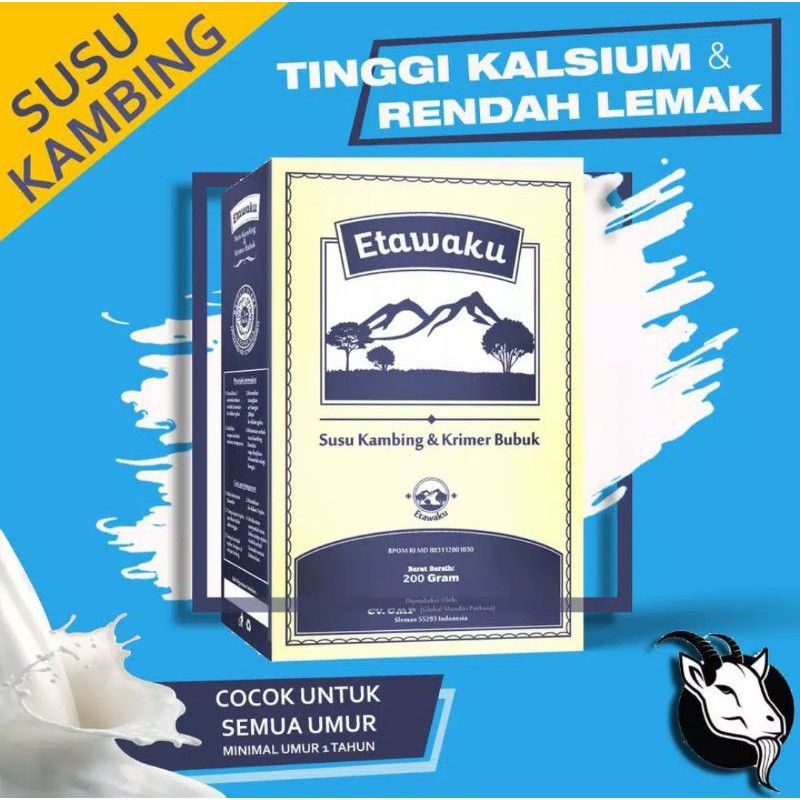 

Susu Kambing Etawaku Platinum Premium Original Sehat Alami Enak Halal BPOM MUI 200gr