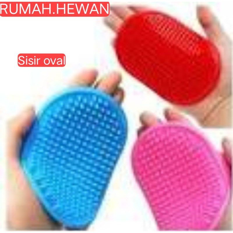 Sisir Grooming Hewan Kucing &amp; Anjing - Pet Brush / Sikat Oval