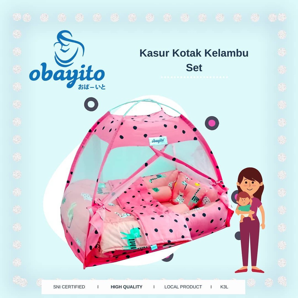 Obayito Kasur Kotak Kelambu (WARNA RANDOM)