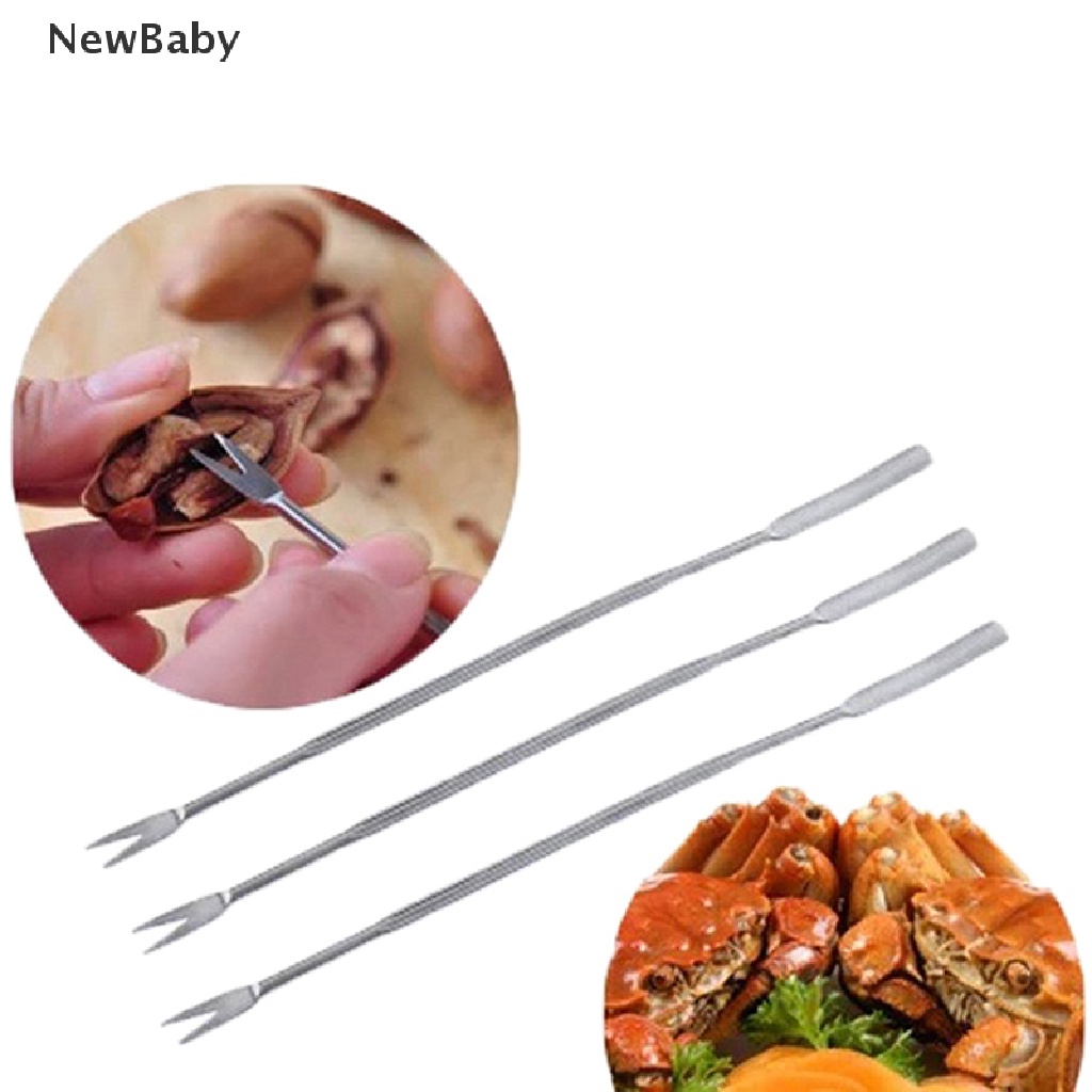 NewBaby 4pcs Stainless Steel Lobster Crab Needle Walnut Needle Fruit Fork Seafood Tools ID