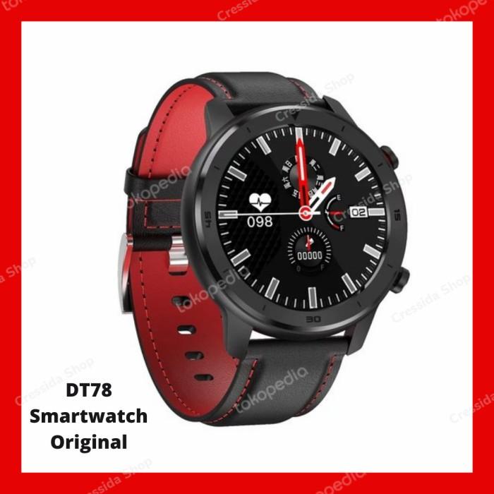 DT78 Smartwatch Monitor Detak Jantung Hitam Merah Original