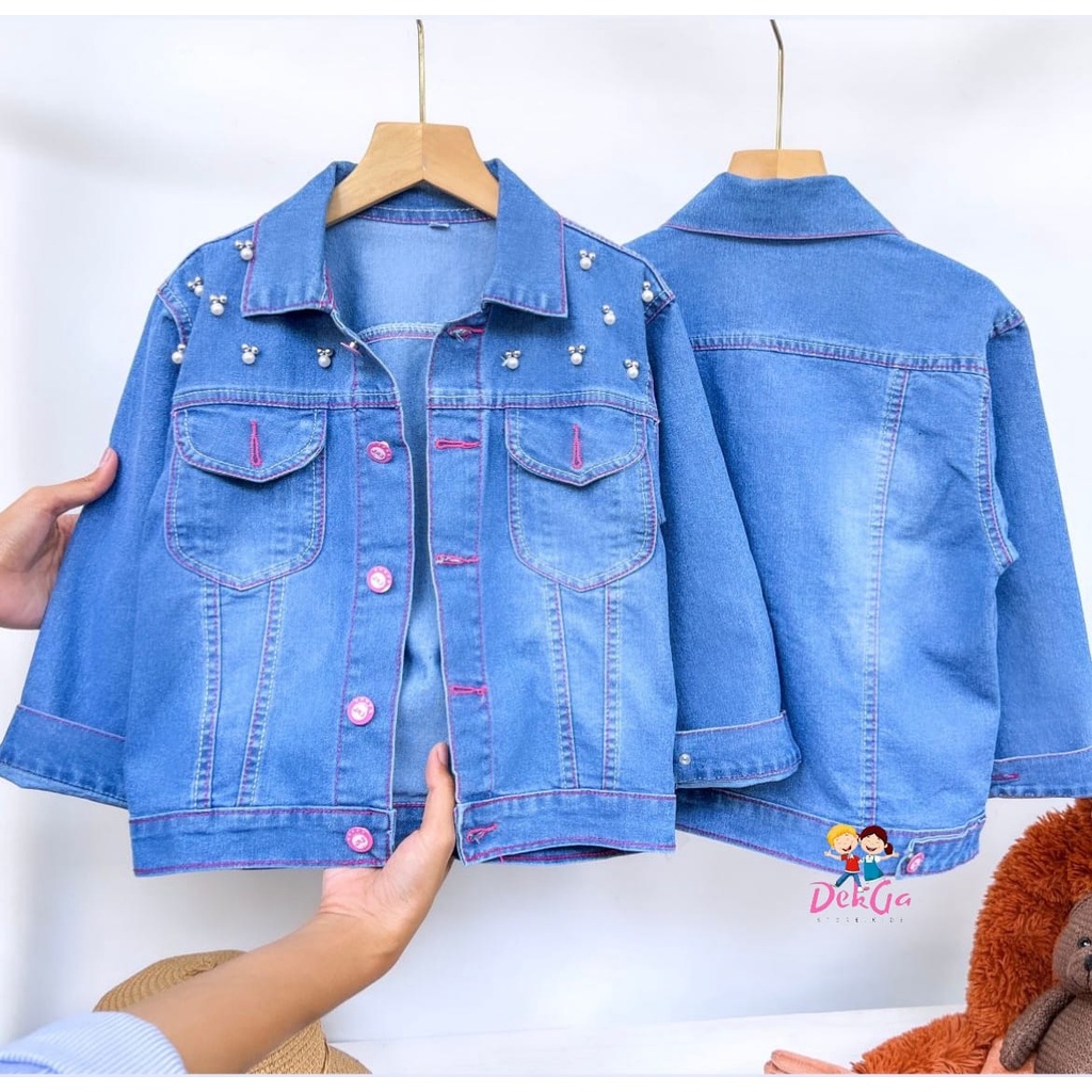 jaket jeans anak (PINK MUTIARA)