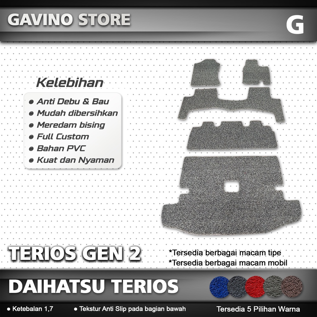 Karpet Mobil DAIHATSU TERIOS GEN 2 / TERIOS GEN 2 / coil mat / karpet cacing / Mie Bihun / aksesoris