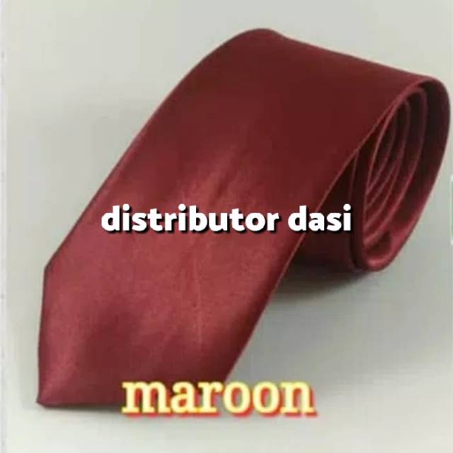 Dasi pria slim motif polos bahan silk satin premium ready stock