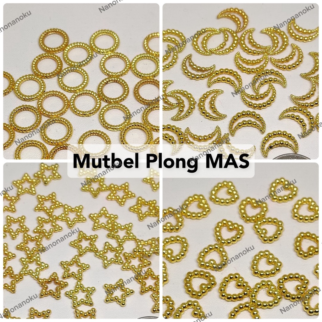 [50 gram] Mutbel PLONG MAS Motif / Mutiara Belah / Mote Tempel