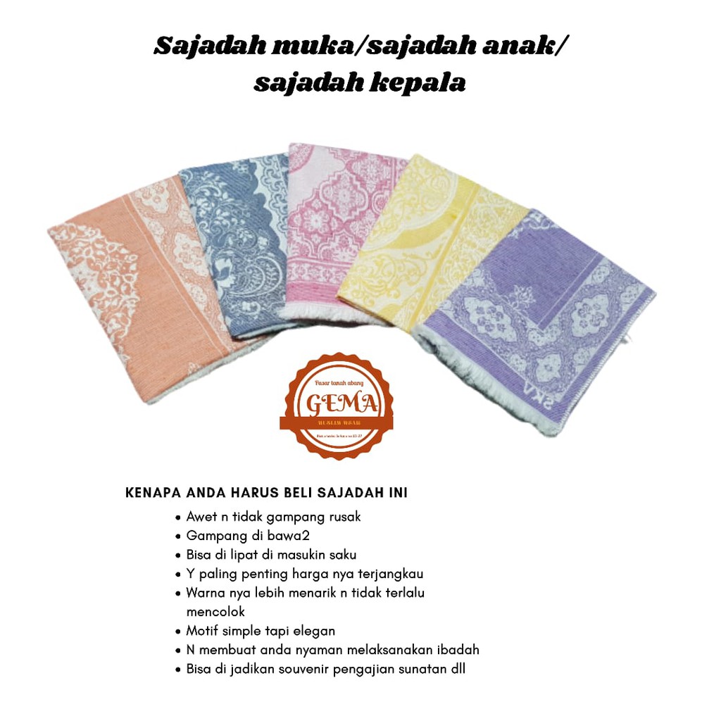 grosir sajadah muka warna soft isi/harga 20 pcs