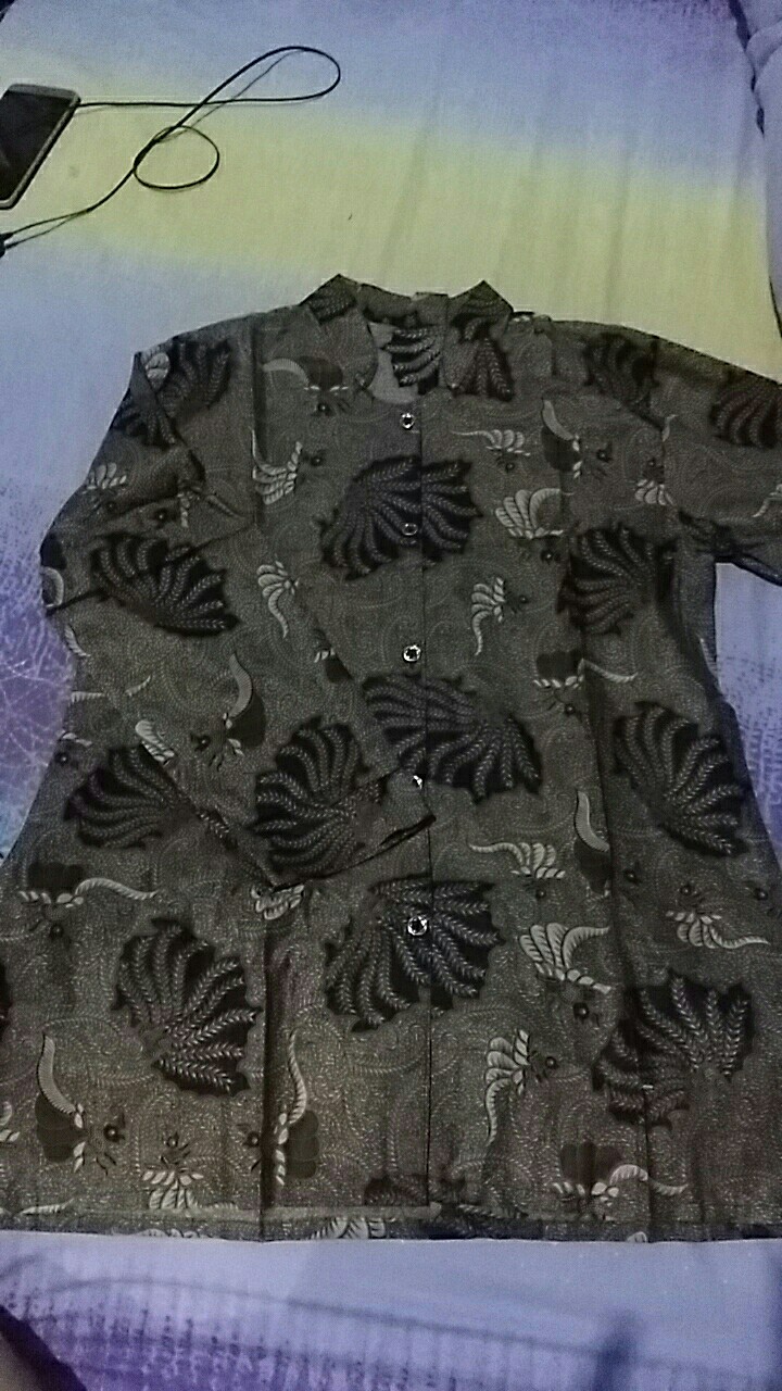 Tey-17 Batik Wanita Asj Sa Hrb026 Kenongo Kemeja Tosca Pendek