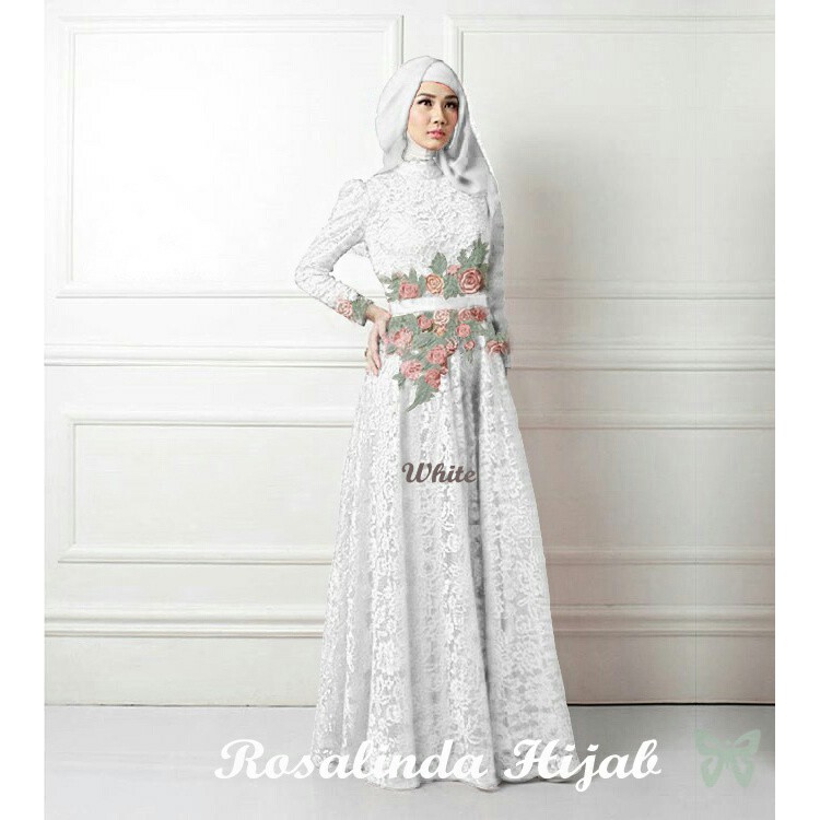 Gamis Brukat Lebaran 2022 DRESS BRUKAT ROSALINDA LAPIS FURING BORDIR MAWAR MEWAH/GAMIS BRUKAT/DRESS 
