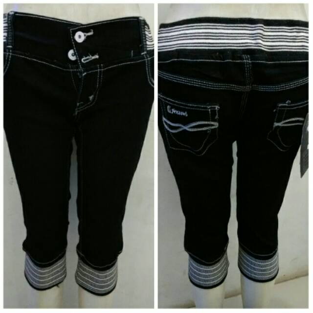  Celana  jeans 7  8  karet bawah Shopee Indonesia