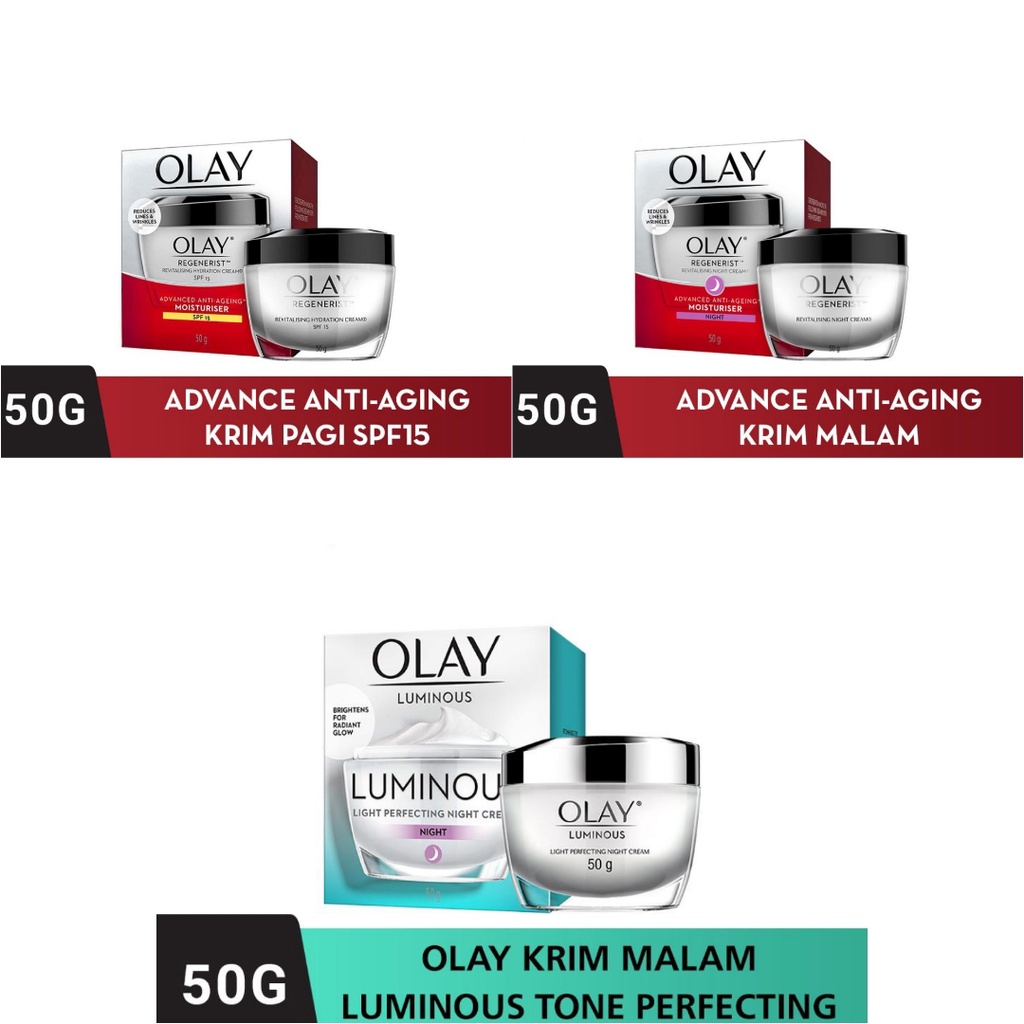 Olay Cream 50g Regenerist | Luminous Anti Aging Day | Night | SPF 15
