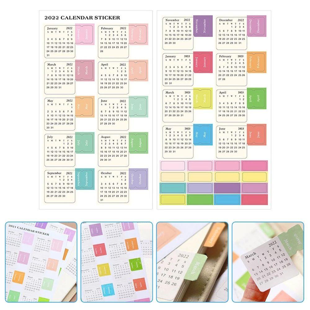 [Elegan] 2022kalender Stiker Siswa Perlengkapan Sekolah Scrapbooking Tangan Akun Alat Tulis Jadwal Organizer Jurnal Planner