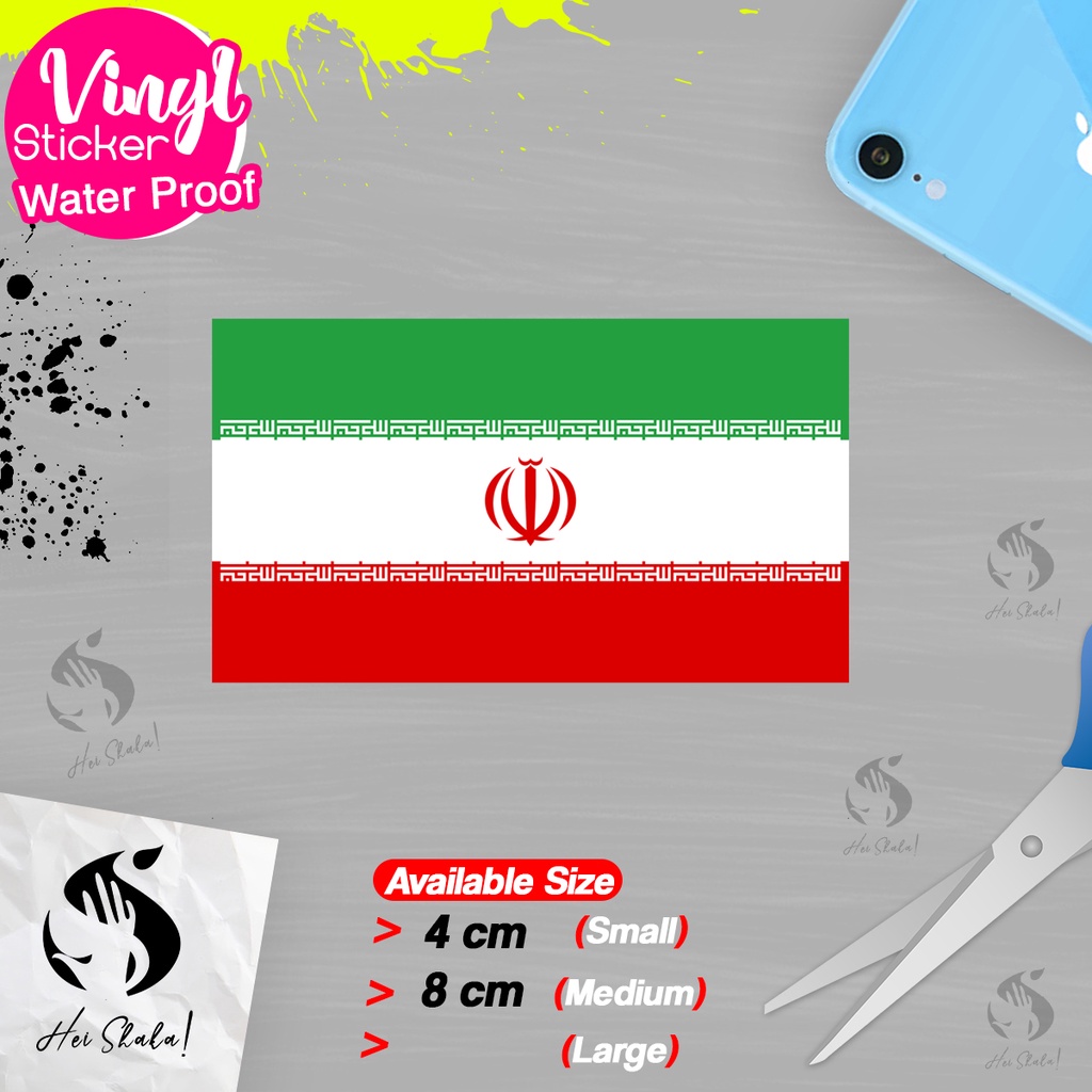 

Stiker Iran Sticker Vinyl Satuaan Motif Bendera Negara Dunia Bahan Anti Air