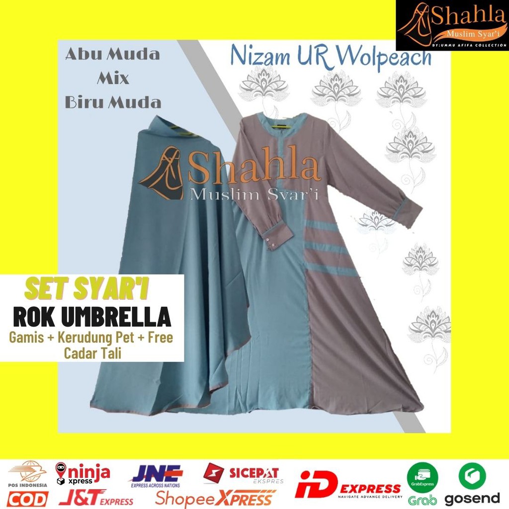 Set Syar'i/Gamis Syar'i/Shahla - Nizam Umbrella Wolpeach