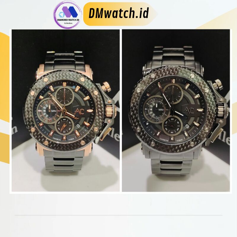 Jam Tangan Pria Alexandre Christie AC9205 AC 9205 Rantai Original Carbon Garansi 1 Tahun