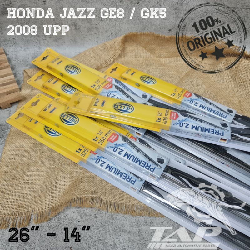 WIPER BLADER MOBIL JAZZ GE8 &amp; GK5 HELLA PREMIUM 26&quot; - 14&quot; ORIGINAL