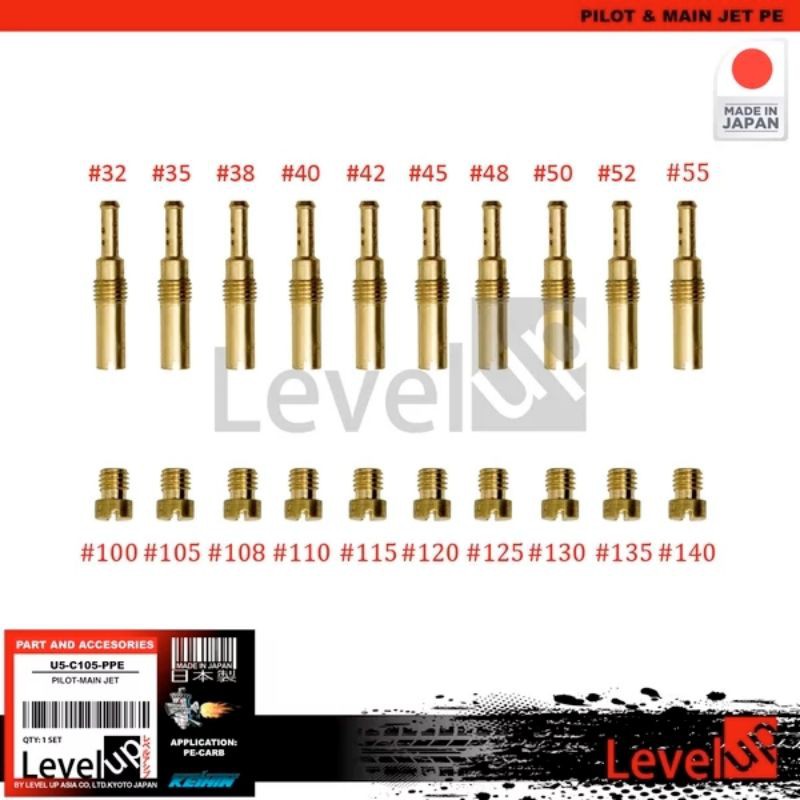 Level Up PE28 Pilot Jet - Main Jet/ Pilot Jet PE28/ Main Jet PE28/ Carbu PE28