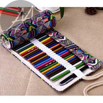 

MARCO Bohemian Tas Pensil Gulung Canvas 48 Slot 20.5x60cm