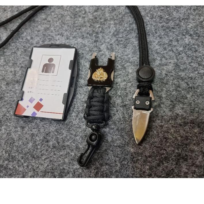 

Miliki lanyard tactical mini knife logo tribrata timbul