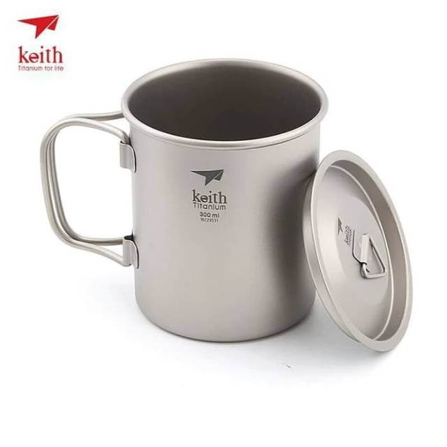 Keith titanium Ti3201 mug 300ml with folding gelas Ultralight