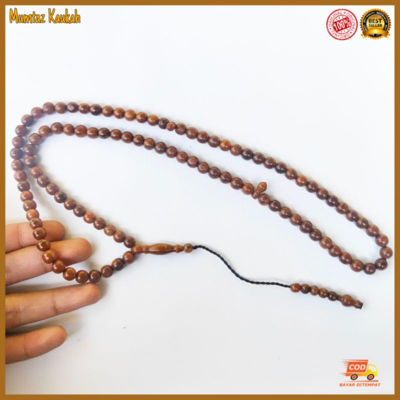 Tasbih koka kaukah 99 butir 8 mm polos coklat original kauka kaoka kaokah