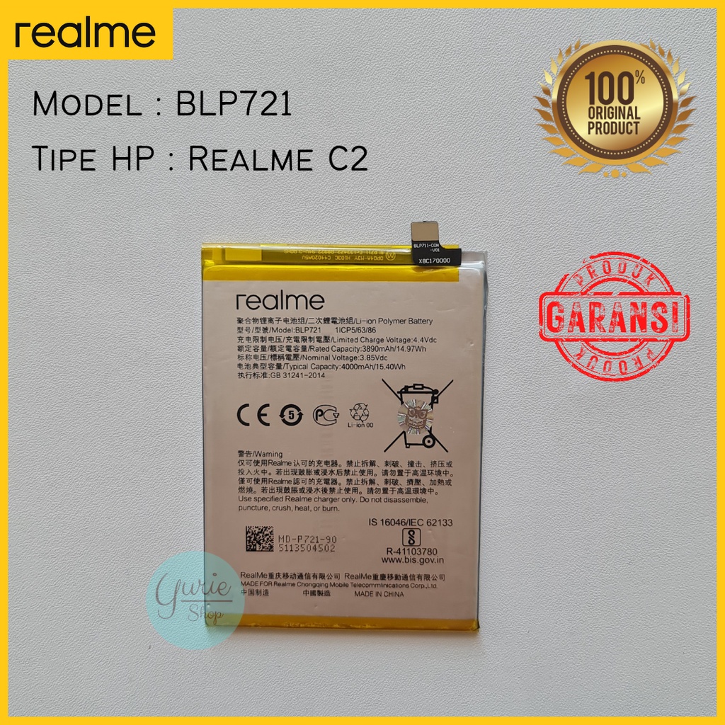 BATERAI BATTERY BATRE REALME C2 BLP721 BLP-721 ORIGINAL