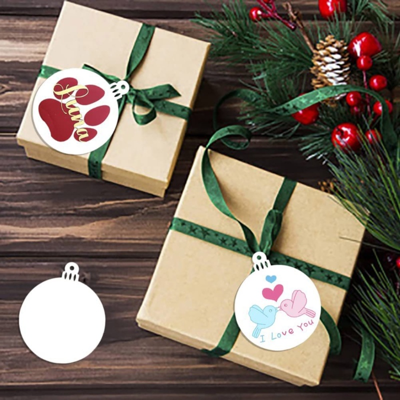 20 Pcs Ornamen Disk Kosong Bahan Akrilik Transparan Untuk Dekorasi Pohon Natal