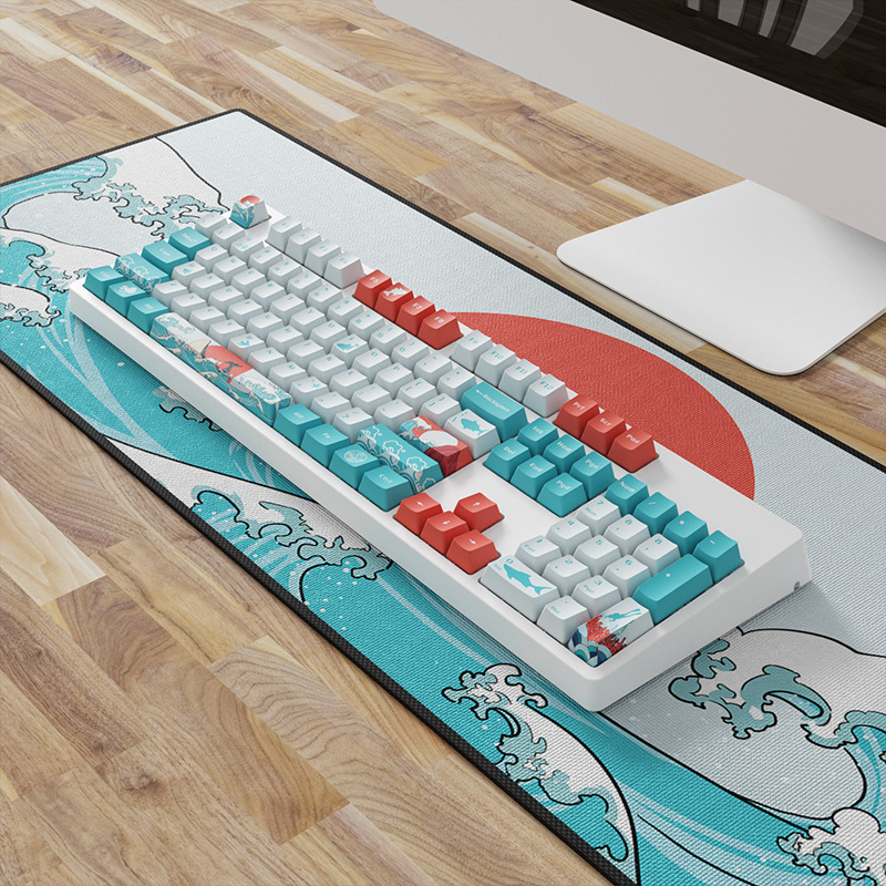104-key OEM PBT  Set Keycap Dye-Sublimation Ukiyo-e Japan Manga Mouse Pad For GK61 Cherry MX Switches Mechanical Keyboar