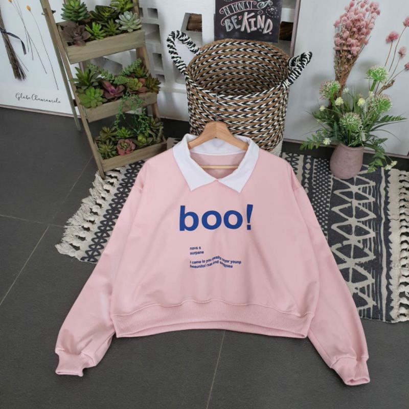 Sweater crop top BOO COLLAR