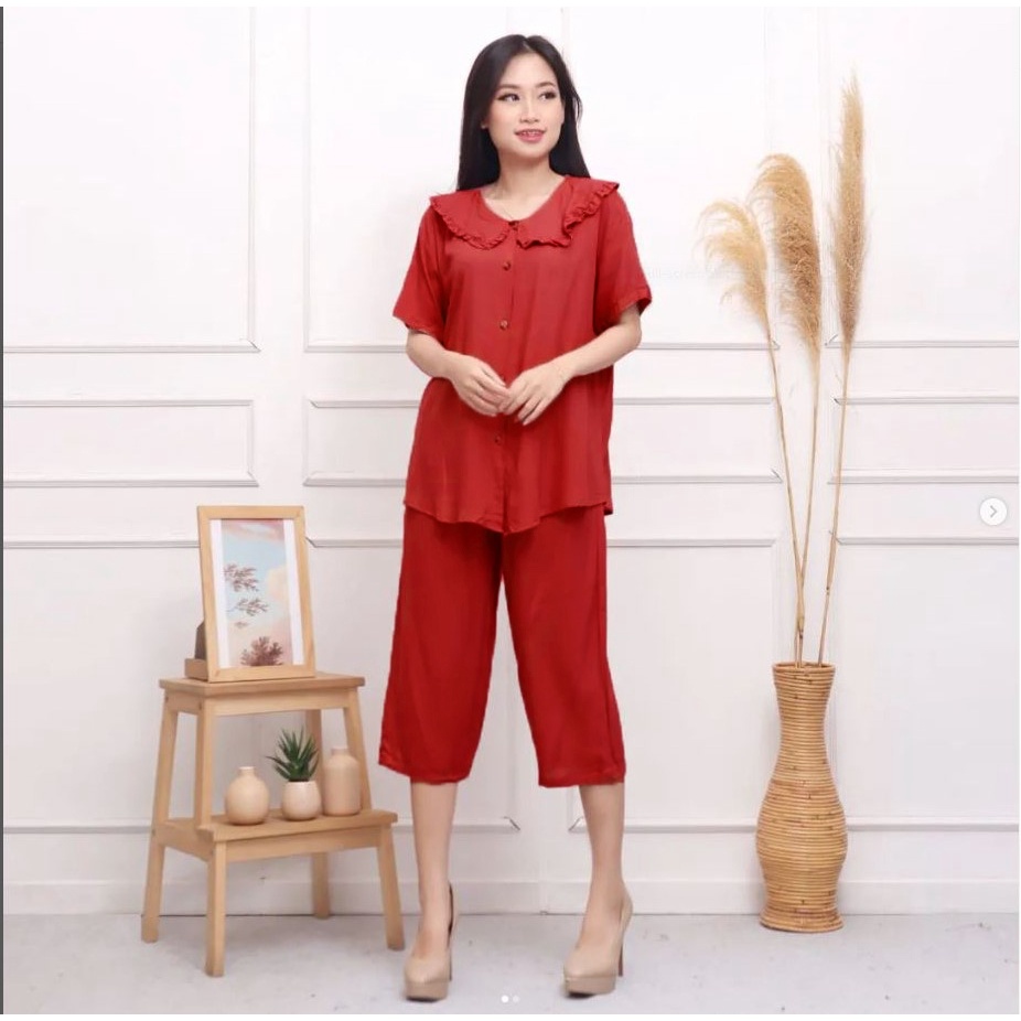 COD Setelan Wanita Kekinian Import / One set Rayon premium / Setelan Korean style / setelan wanita premium / setelan lebaran / botega set premium / setelan wanita premium import  / setelan wanita celana selutut / busui friendly