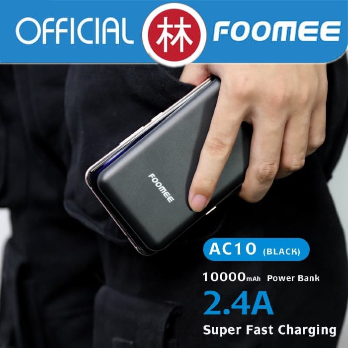 Foomee AC10 10000mAh Dual Output &amp; Input Fast Charging 2.4A Powerbank