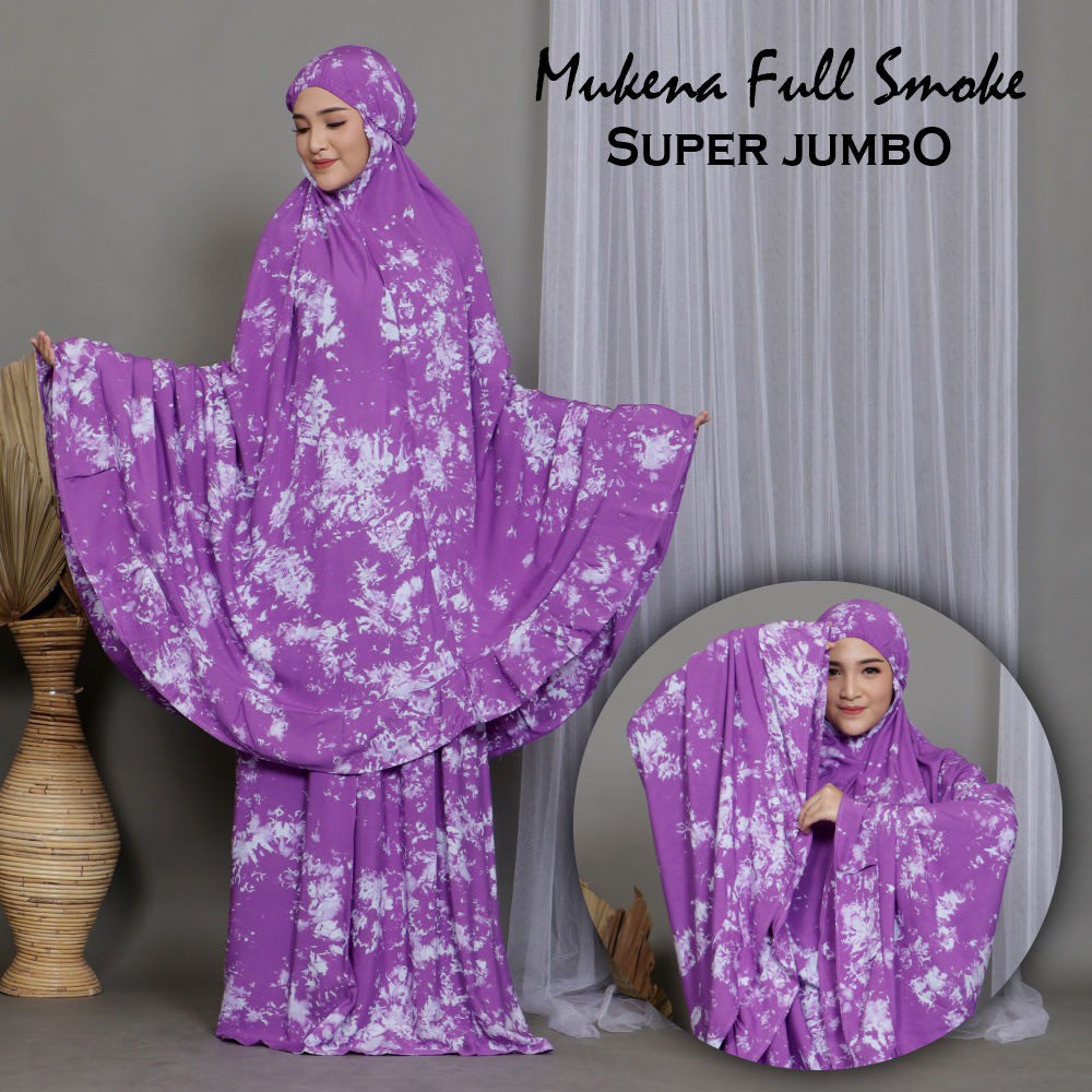 Mukena Bali Full Smoke Super Jumbo Untuk Dewasa Dan Remaja Bahan Rayon Janger Murah dan Terbaru