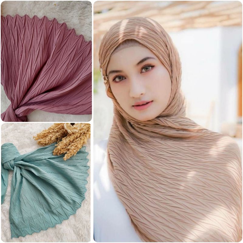 Jilbab Pashmina padi diamond | Pashmina Plisket Full | Pashmina Plisket Diamond