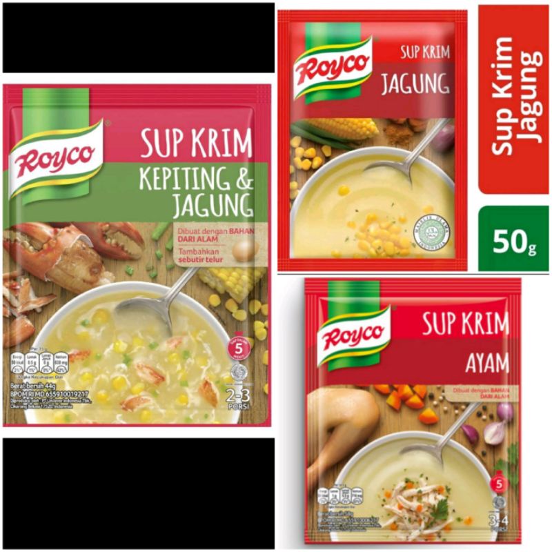 

Royco Sup Krim Ayam, Jagung, Kepiting dan Jagung 1pcs