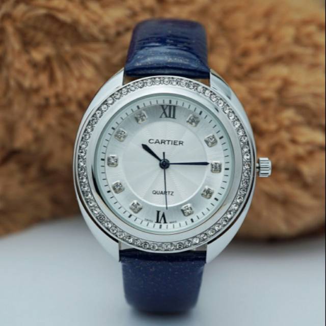 JAM TANGAN WANITA CARTIER LEATHER KULIT PREMIUM JAM CEWEK MEWAH SIMPLE ELEGAN GLAMOUR KEKINIAN HITZ
