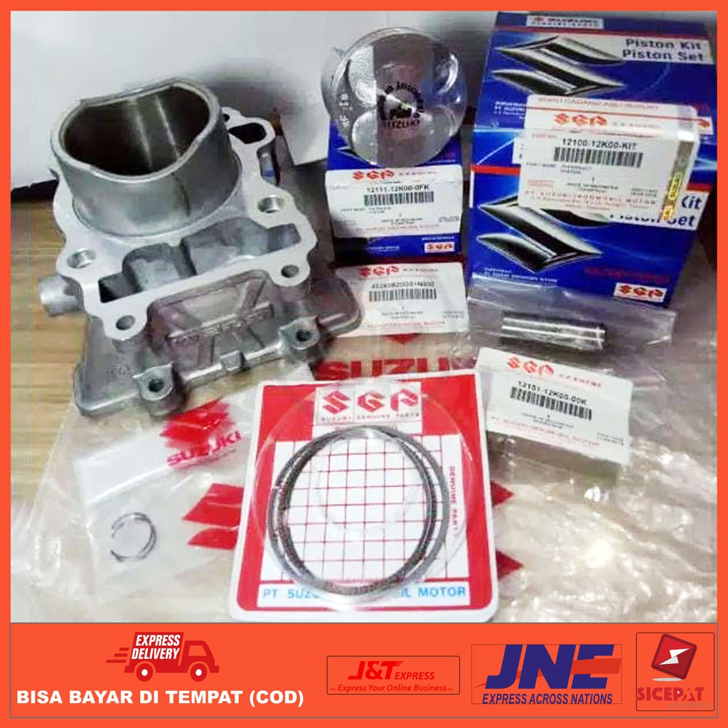 BLOK BORING SEHER PISTON SET ORIGINAL SCEM SUZUKI GSX 150-SATRIA FU INJEKSI 150 SUZUKI GENUINE PART