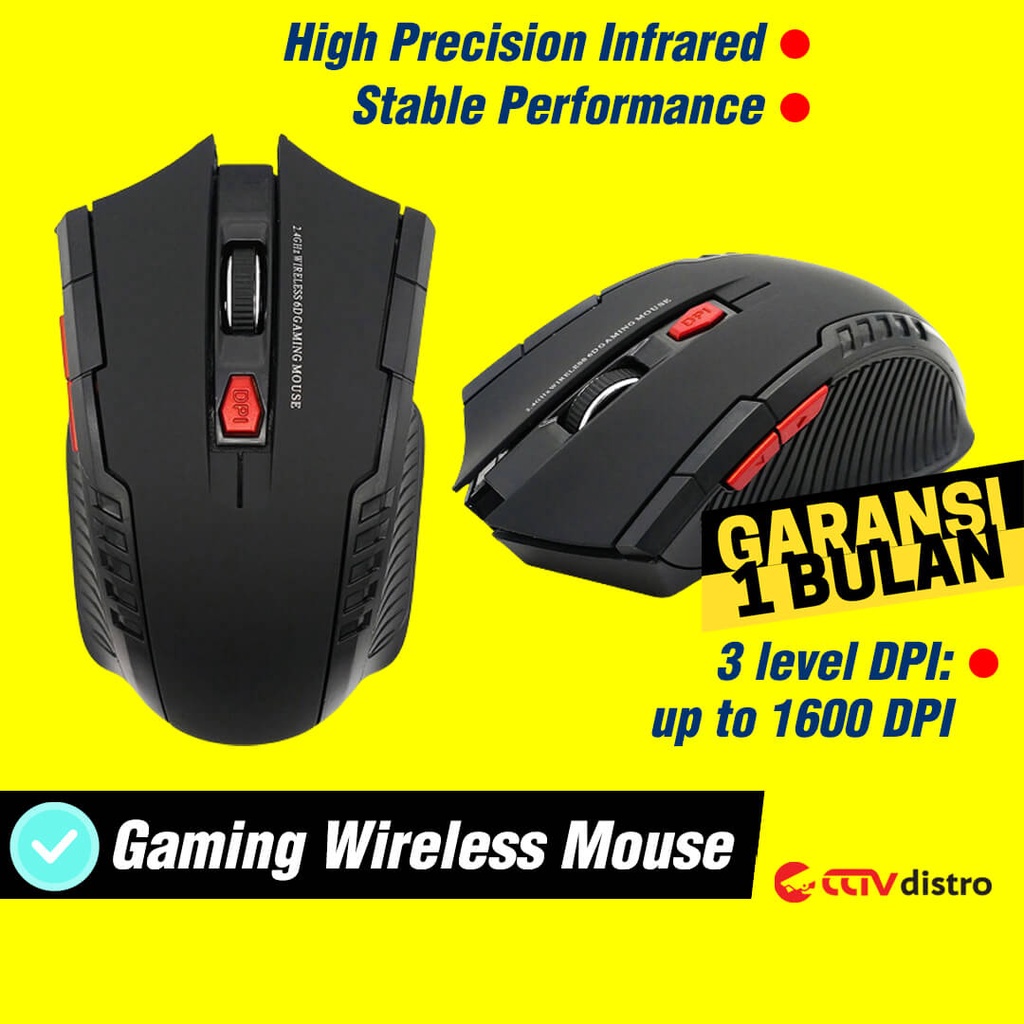 W103 Mouse Wireless Laptop Komputer Gaming Tanpa Kabel Portable Murah Mose Wireles Garansi 1 Bulan