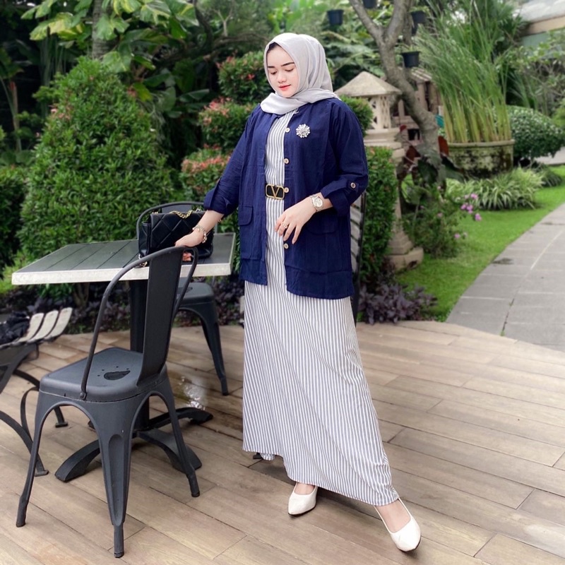 Gamis salur/Blezer rami/Gamis shaqueenara by TRQ
