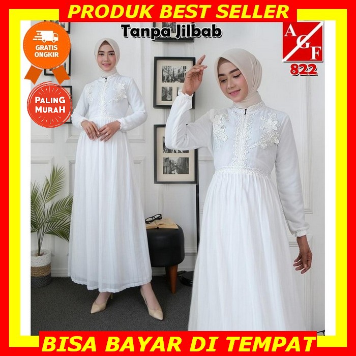 Gamis Wanita Muslim Gamis Super Jumbo Ukuran Size Xxl - Xxxxl Ld 110 Bisa Melar Sampe 150 Cm Pj 137 