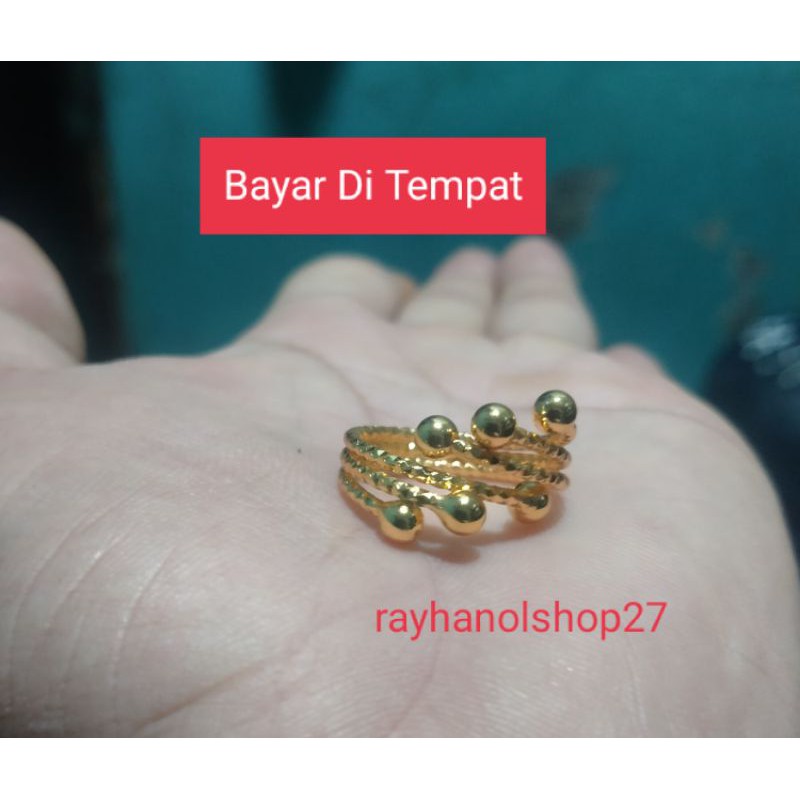 CINCIN WANITA MOTIF TANGKAI DELAPAN SEPUHAN EMAS Gold 24k