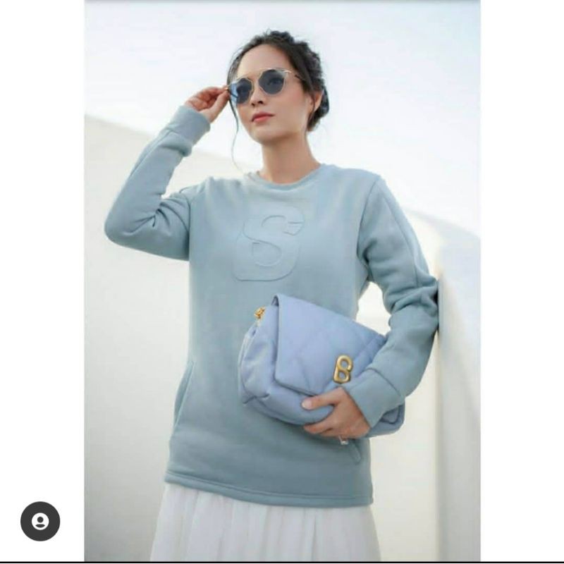 audrey sweatshirt grey buttonscarves benang jarum