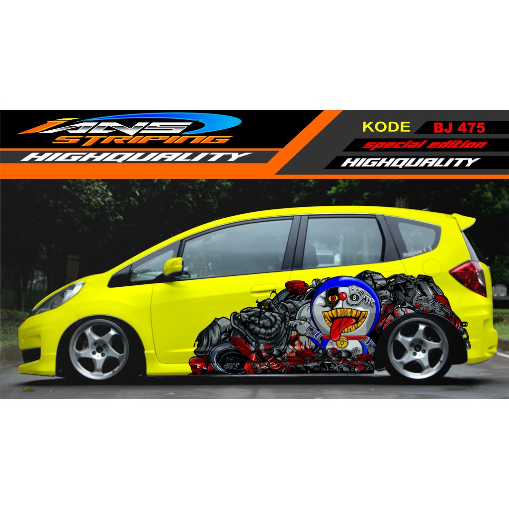 DECAL STICKER MOBIL JAZZ, BRIO, AGYA, YARIS, SWIFT, SIGRA / VARIASI STICKER MOBIL / STIKER MOBIL