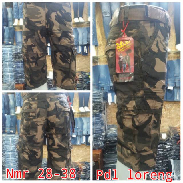 Celana pendek kargo army - celana pdl loreng