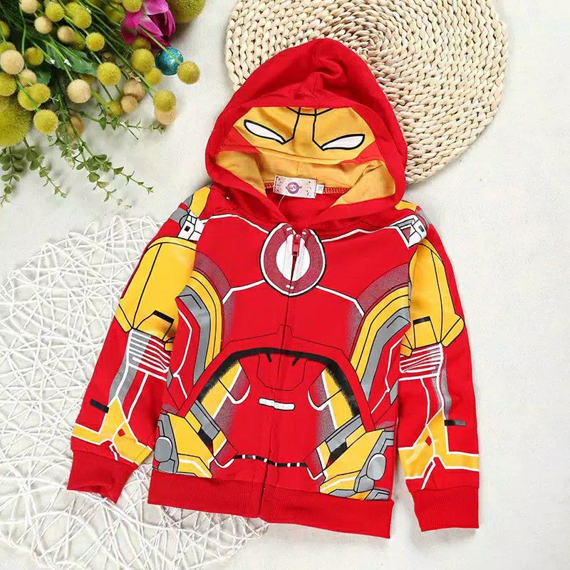 Jaket anak karakter avengers spiderman ironman captain america thor