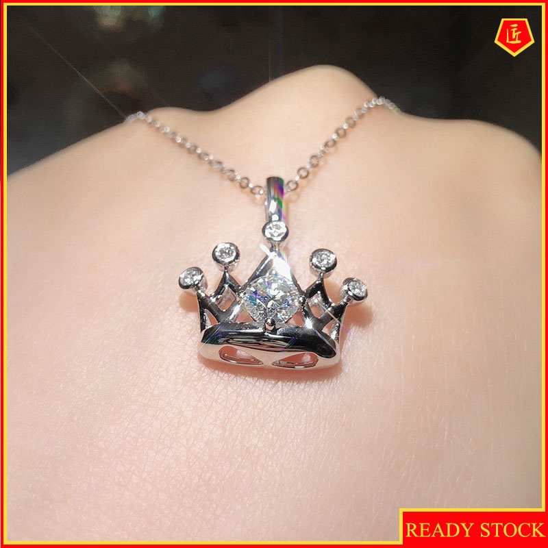 [Ready Stock]Crown Pendant Women's Diamond Necklace Fashionable and Elegant