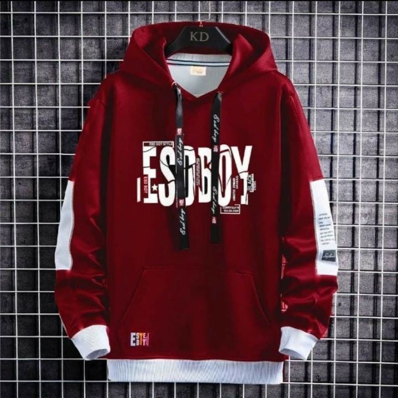 SWEATER PRIA - ESOBOY HOODIE JUMPER - BAHAN TEBAL DAN LEMBUT - HARGA TERMURAH - UNISEX WANITA-Esoboy Merah