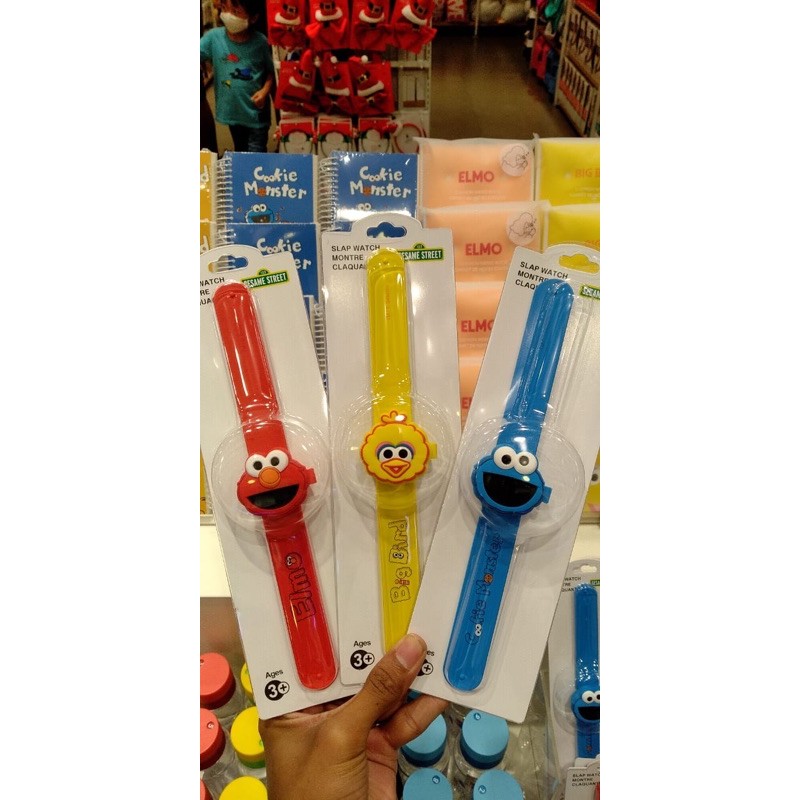 Miniso Jam Tangan Anak SESAME STREET ELMO MONSTER COOKIES / SESAME STREET CHILDREN'S FLIP SLAP WATCH