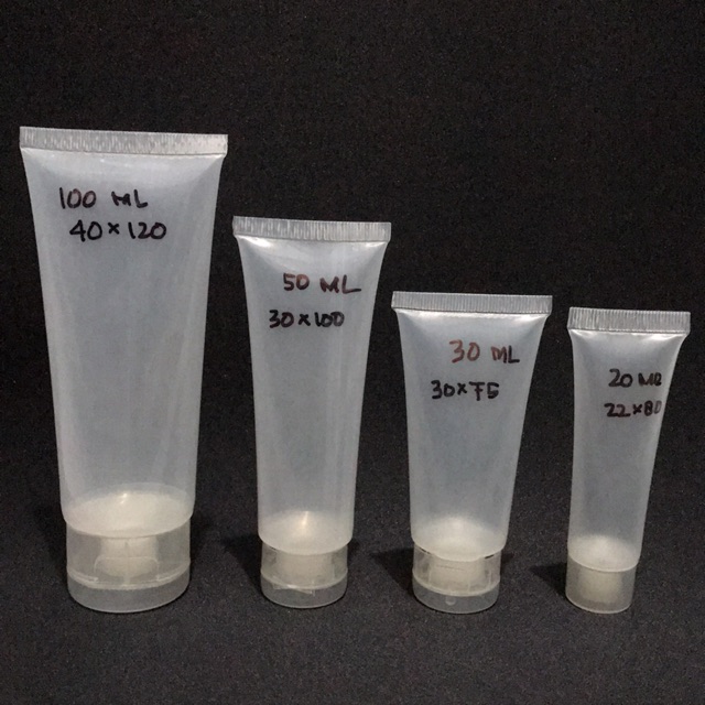 promo terbaru tube 20ml 30ml 50ml 100ml transparant kosong