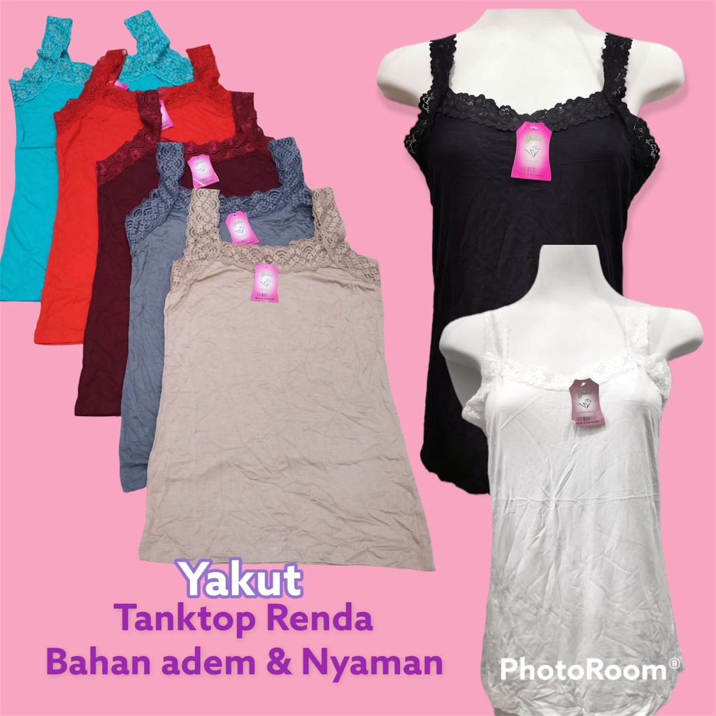 Tanktop kaos dalam wanita renda best quality