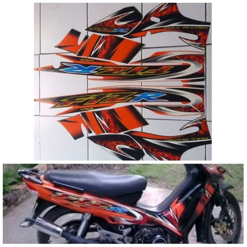 striping sticker lis F1zr 2005 hitam-oren